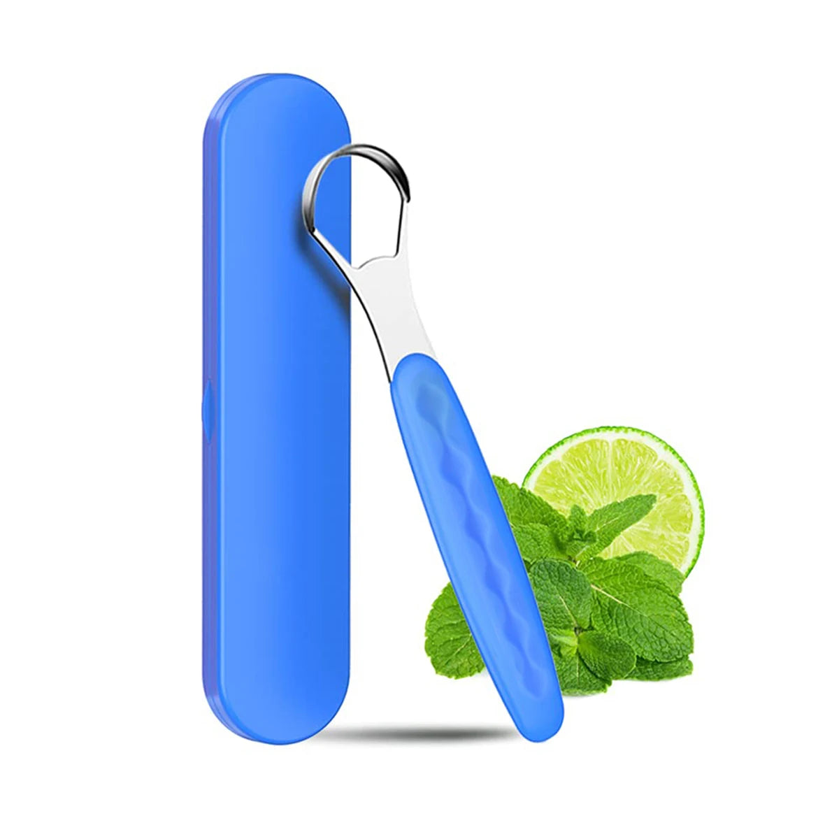 Portable Case Stainless Steel Tongue Cleaner Color Tongue Scraper Bad Breath Mouth Cleaner Board Dentisty Oral Hygiene Care