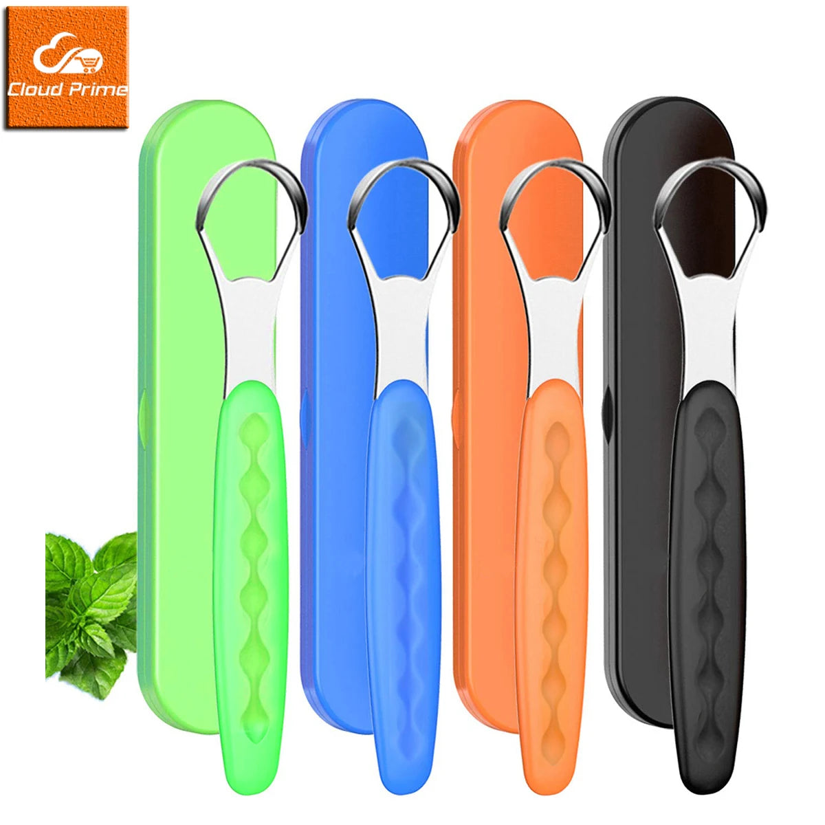 Portable Case Stainless Steel Tongue Cleaner Color Tongue Scraper Bad Breath Mouth Cleaner Board Dentisty Oral Hygiene Care