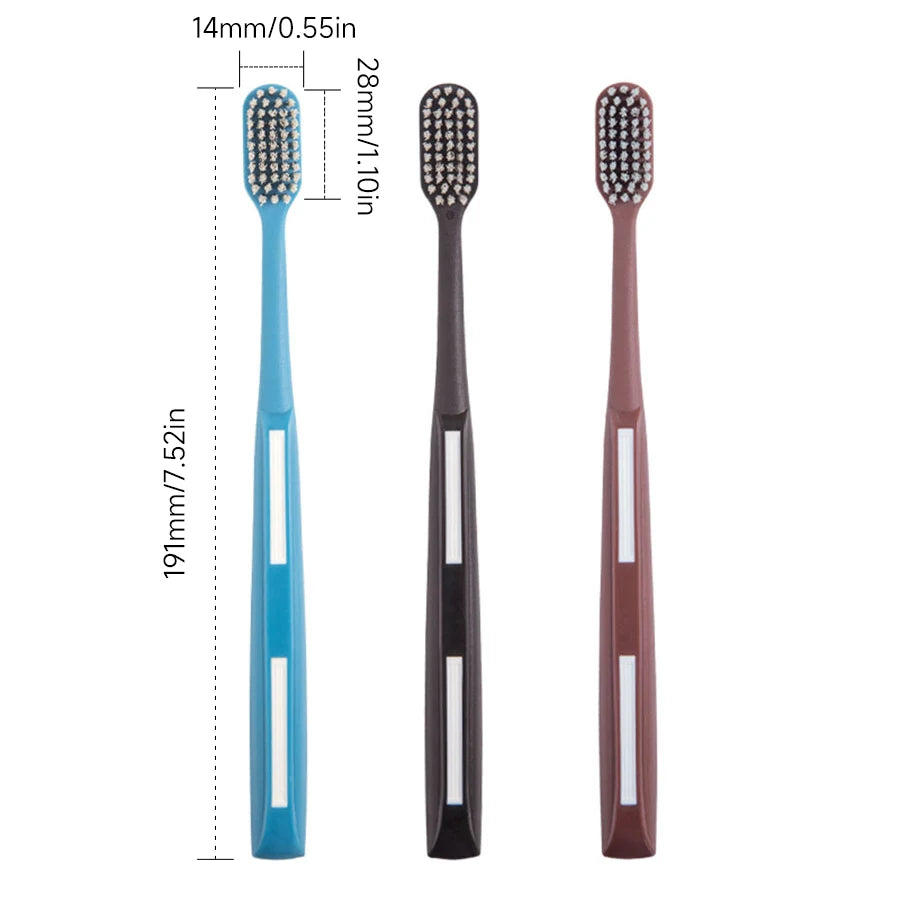 Hard bristled manual toothbrush rounded bristles suitable for men adult home deep cleaning (colors random)