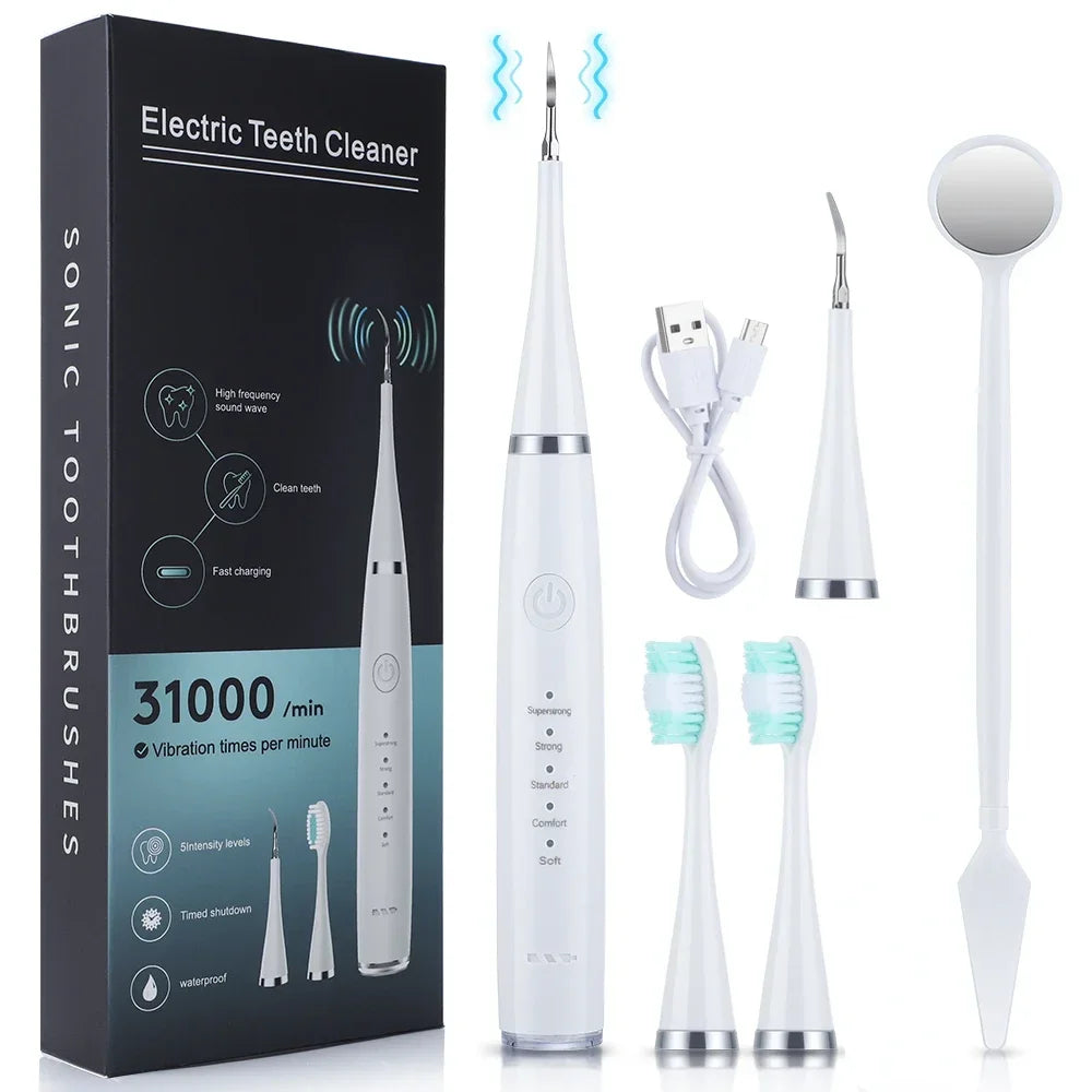 Electric Toothbrush Sonic Dental Teeth Whitening Kit Tooth Whitener Calculus Tartar Remover Tools Cleaner Stain Oral Care