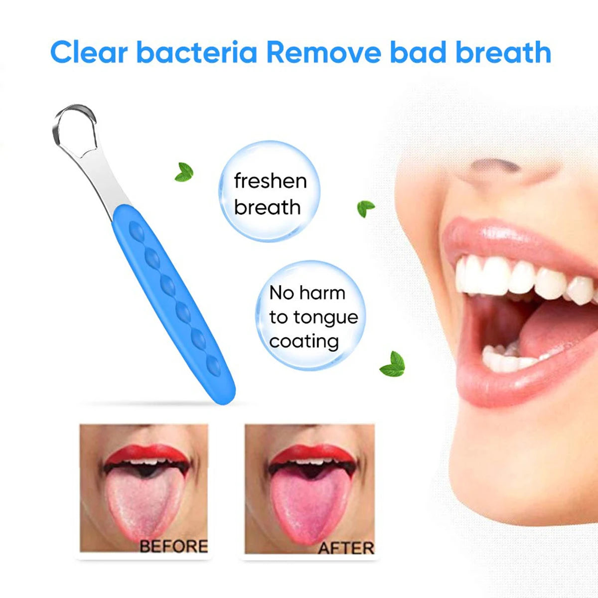 Portable Case Stainless Steel Tongue Cleaner Color Tongue Scraper Bad Breath Mouth Cleaner Board Dentisty Oral Hygiene Care