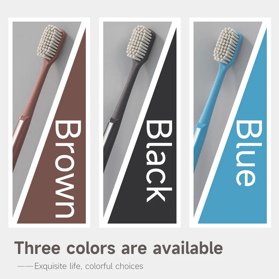 Hard bristled manual toothbrush rounded bristles suitable for men adult home deep cleaning (colors random)